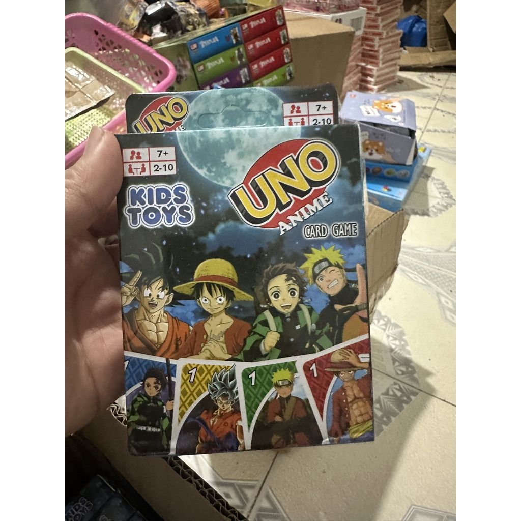 Một hộp bài UNO anime One Piece Naruto Dragon Ball MSP40353