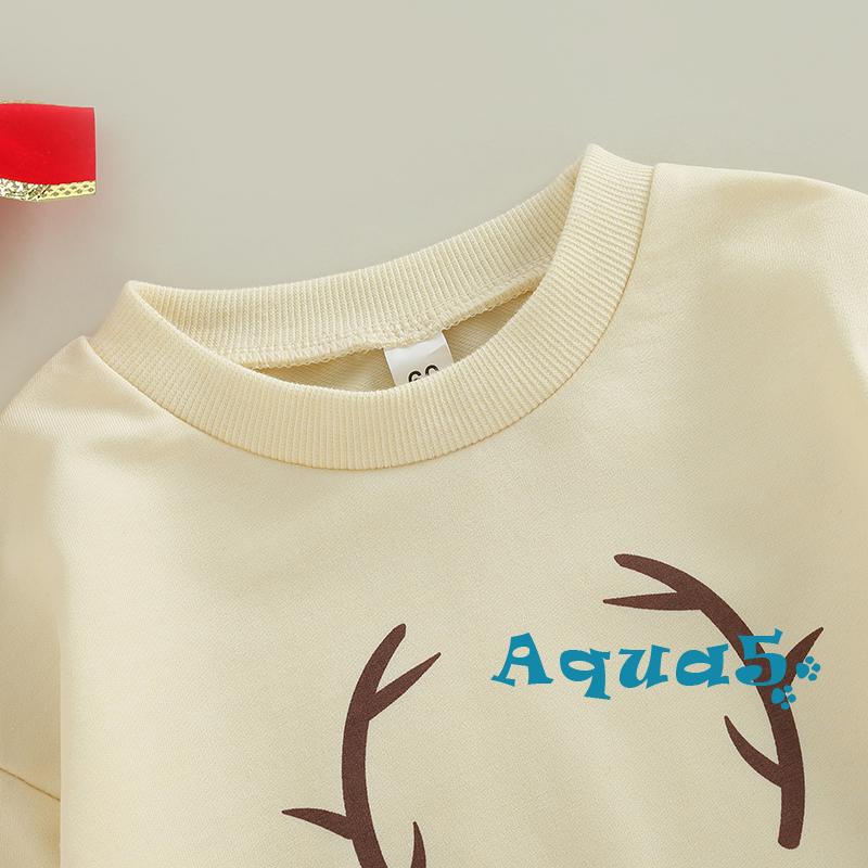 Bộ Áo Liền Quần Dài Tay In Hoạt Hình Giáng Sinh Cho Bé