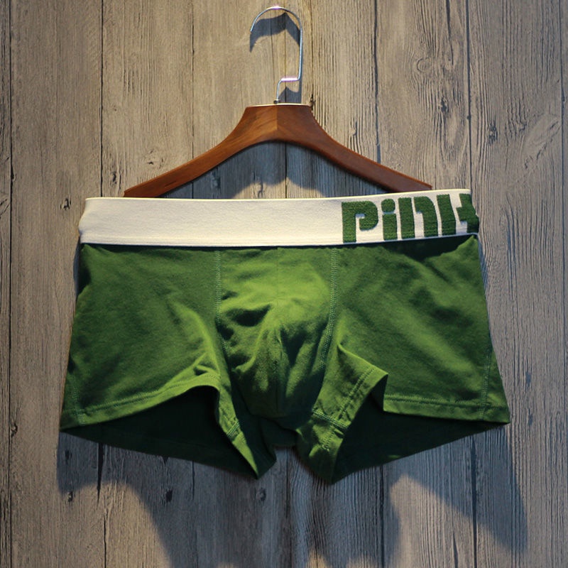 Quần Lót Boxer Cotton Màu Trơn Thoáng Khí Thời Trang Hàn Quốc Cho Nam