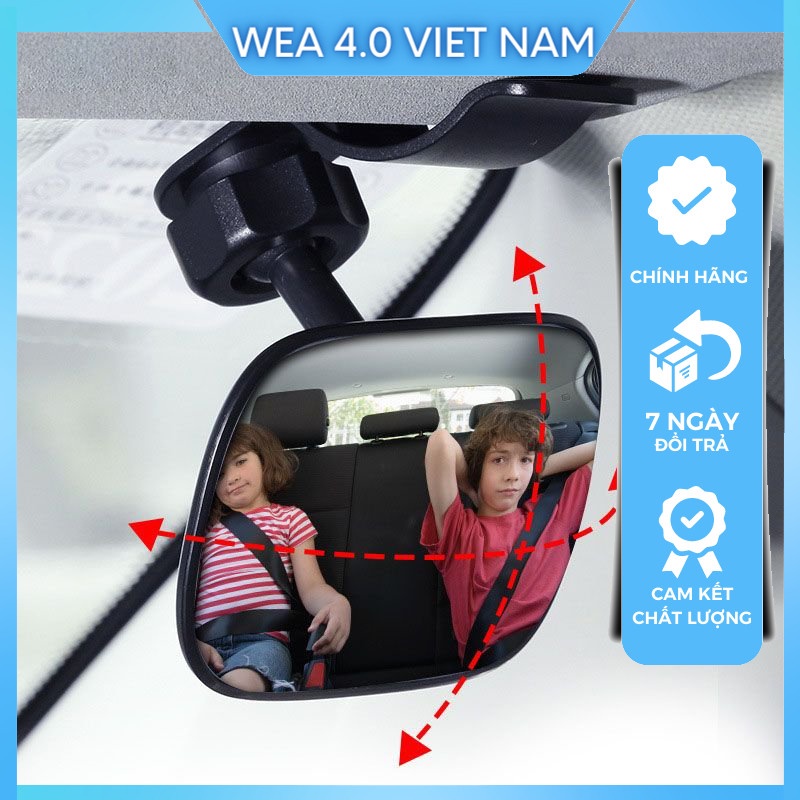 Gương Chiếu Hậu Bên Trong Xe Hơi Wea 4.0 Việt Nam - Có Thể Xoay, Quan Sát Mọi Góc Cạnh, Hạn Chế Điểm Mù Khi Lái Xe