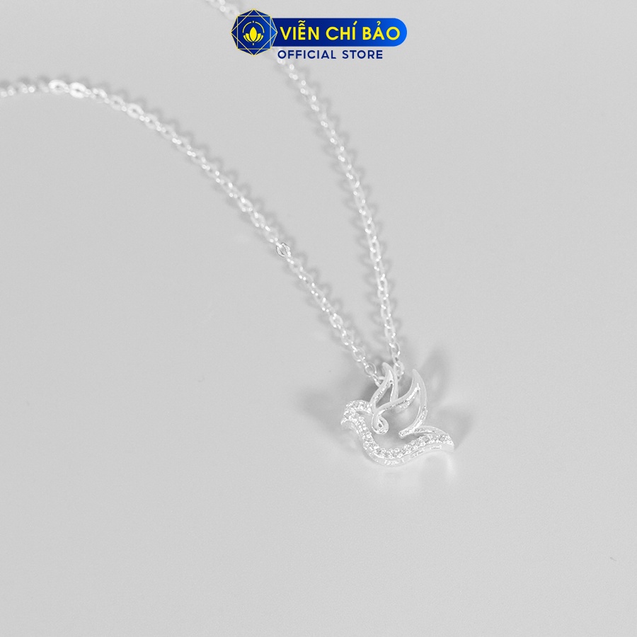 Dây chuyền bạc nữ thiên hạc đính đá chất liệu bạc 925 thời trang phụ kiện trang sức nữ Viễn Chí Bảo D400810