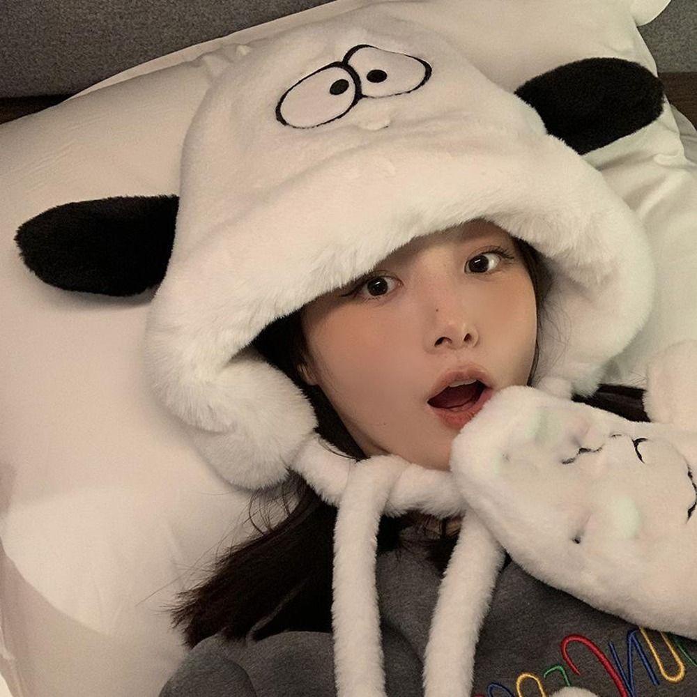 Mũ Beanie Chó Con Nhồi Bông Giữ Ấm Mùa Đông Dễ Thương Cho Nam Và Nữ