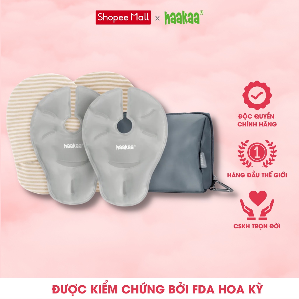 Túi Chườm Ngực Nóng Lạnh Cho Mẹ Sau Sinh Haakaa. Giảm Cơn Đau Nhức. Không Chứa BPA Và Phthalate