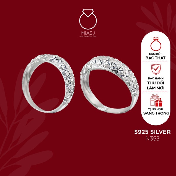 Nhẫn nữ bạc Ý S925 MiASJ N353 nạm đá cao cấp, sang trọng, lung linh