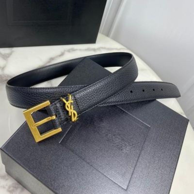 K2IL YSL Yves Saint laurent fashion all-match first layer cowhide women's belt Internet celebrity fashion belt casual real copper buckle belt ins Poplar 2022