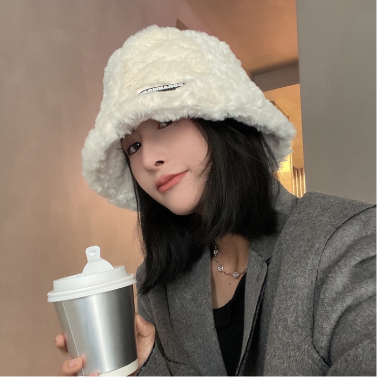 Mũ nón bucket nữ Hàn Quốc chất lông cừu ấm áp đẹp mùa đông thời trang phong cách vintage, quà tặng bạn nữ người thân ý n