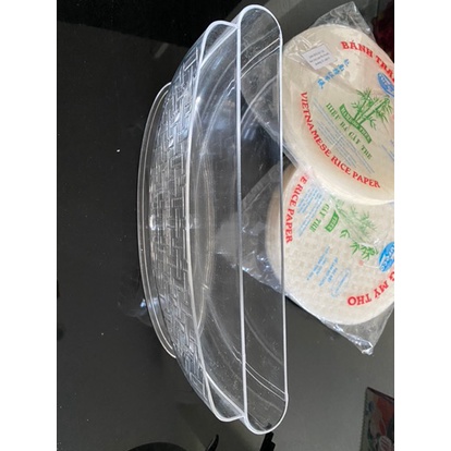Nhúng bánh tráng 2 ngăn nhựa trong Arylic NBT02 Size 27cm