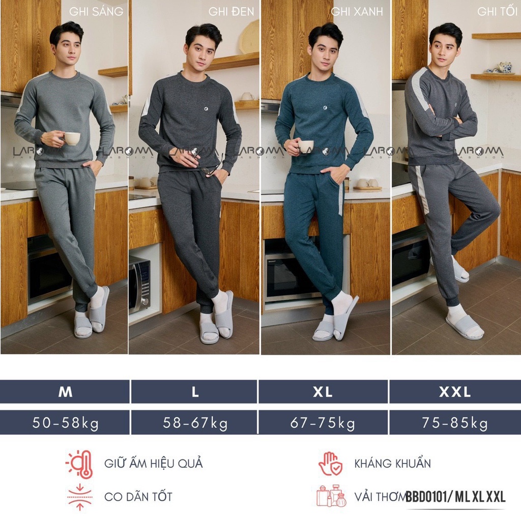 Bộ Nỉ Nam Cổ Tròn Chính Hãng | Giữ ấm - Khử mùi