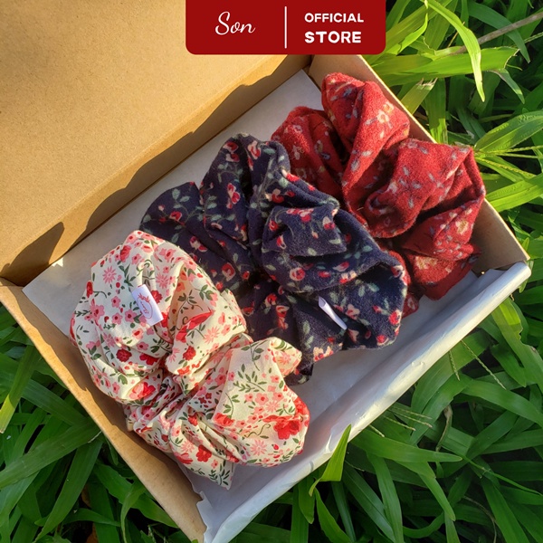 Cột Tóc Vải Scrunchies Tone Trầm Cho Nàng Cá Tính, Mẫu Thiết Kế Độc Quyền