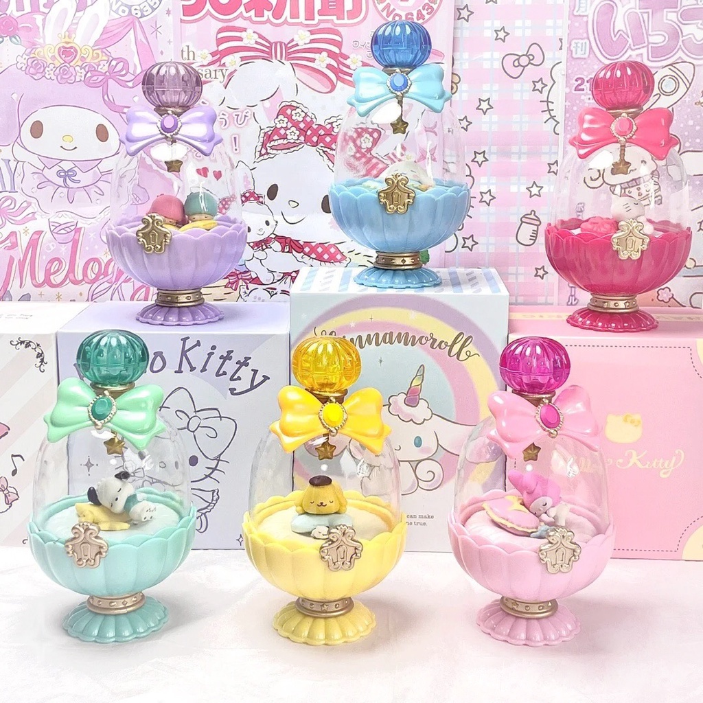 Blind box - Hộp mù mô hình trang trí ngẫu nhiên Gà Rán Cay Ngọt Sanrio Dolly Case lồng kính