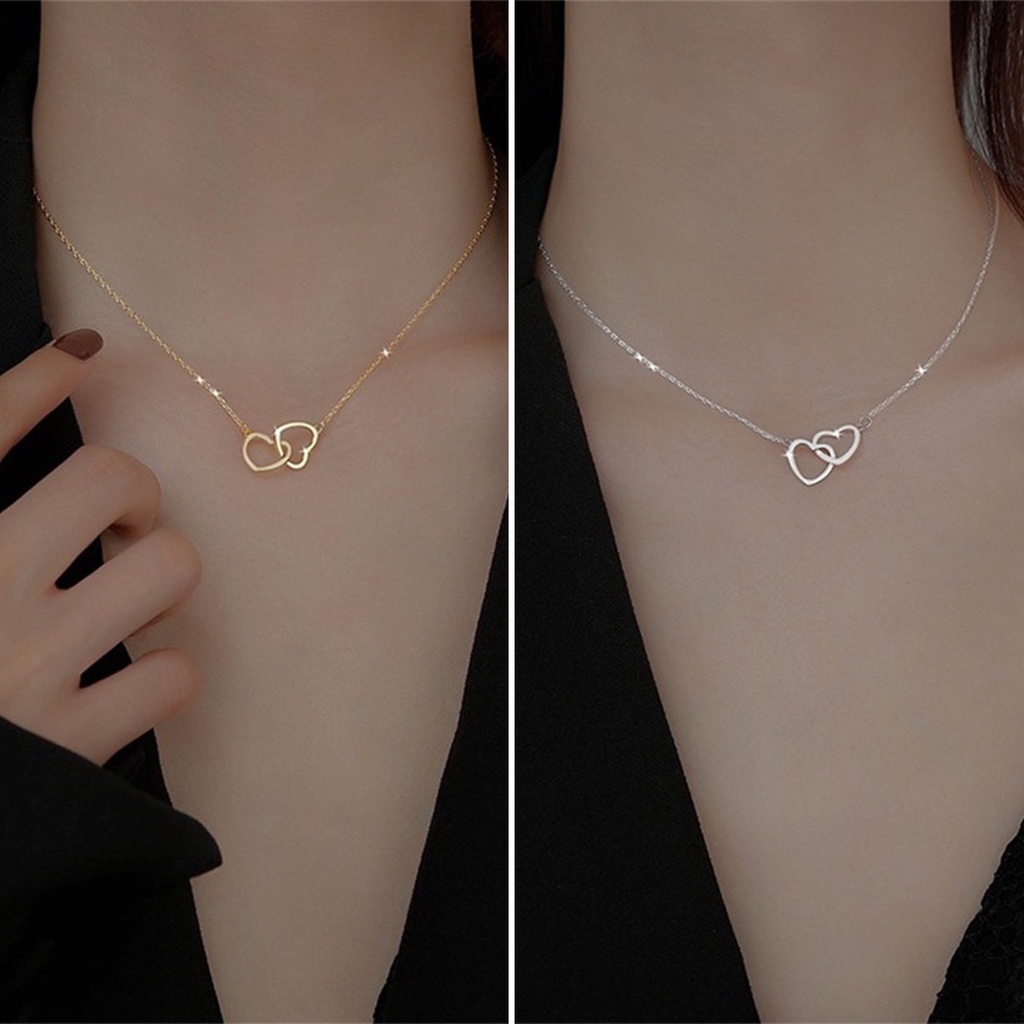 Dây chuyền/ Nhẫn RINHOO mặt hình trái tim thời trang cho nữ
