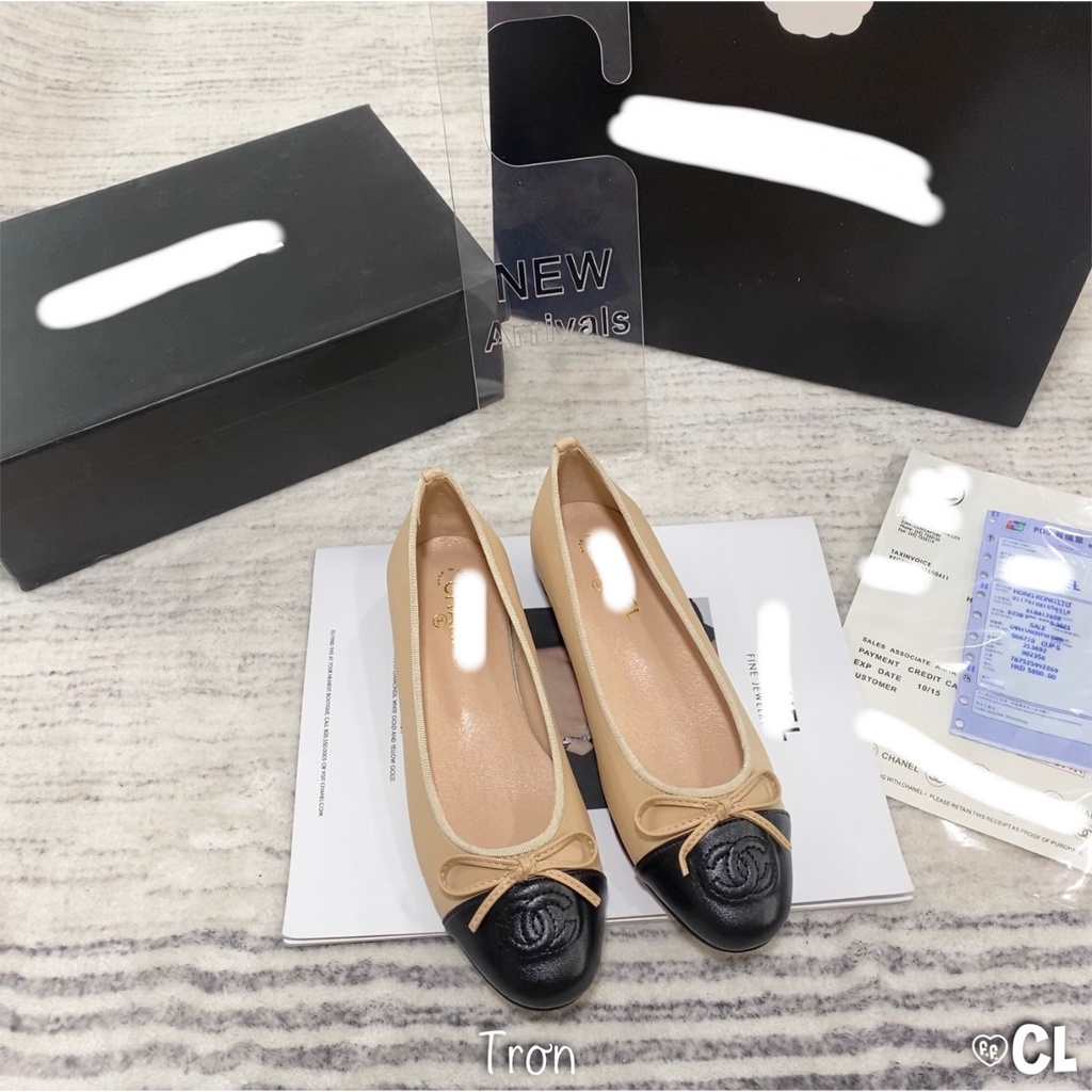 Giày búp bê đế bằng mũi tròn full phụ kiện