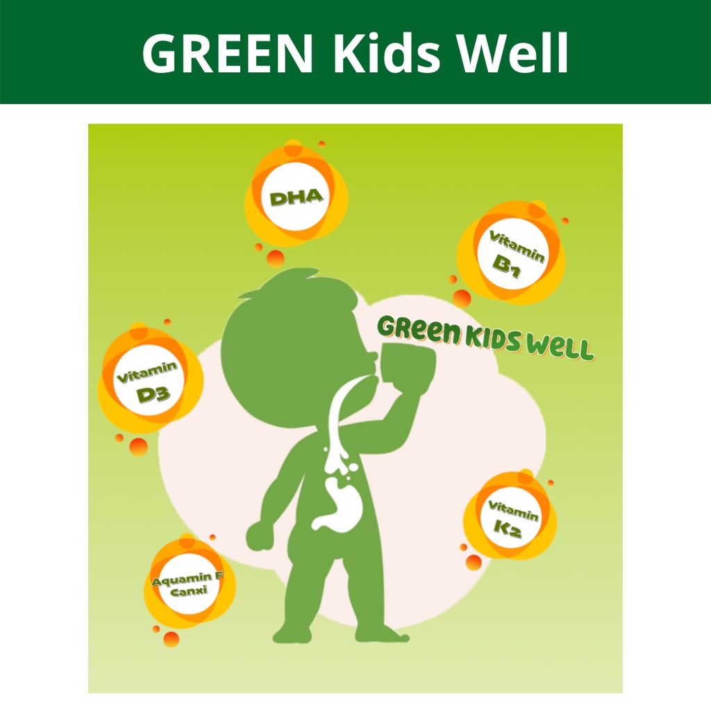 Cốm uống giúp trẻ hết biếng ăn Green Kids Well - GL Digest (Hộp 30Gói x 5g) - Giúp trẻ ăn ngon, tăng cân tự nhiên