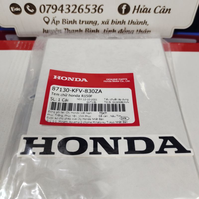Tem chữ cánh yếm Dream 100 chính hãng Honda
