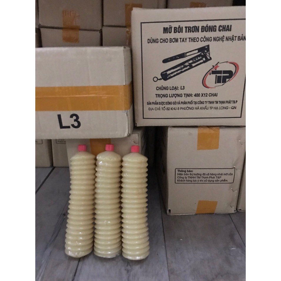 Mỡ bôi trơn đóng chai, thùng 12 tuýp mỡ sâu, mỡ bò đóng chai con sâu, mỡ tuýp 400gram