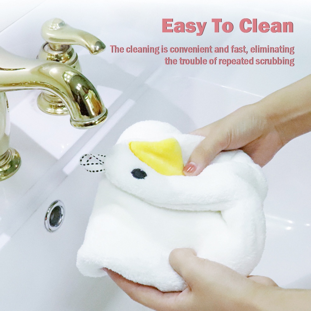 Khăn Lau Tay Mềm Mại Thấm Hút Tốt In Họa Tiết Chú Vịt Dễ Thương Dành Cho Các Bé