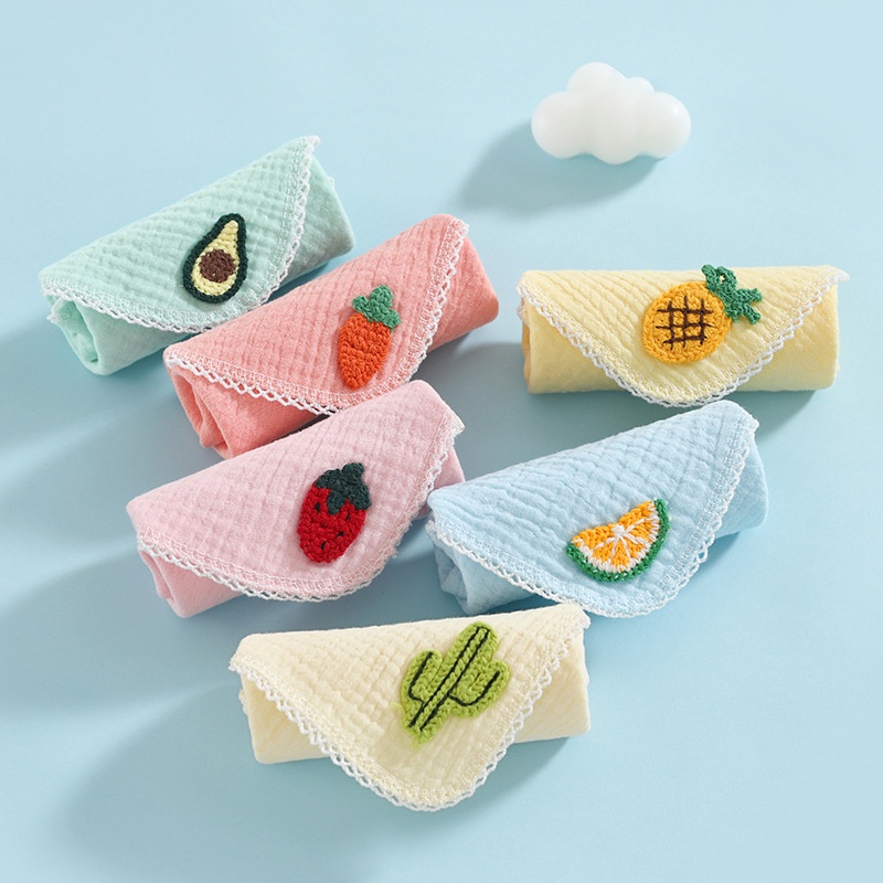 Khăn yếm/khăn sữa đa năng vải xô nhăn muslin 25x25cm