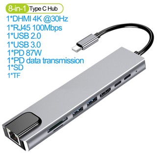 Hub chia cổng usb type c hdmi usb 3.0 rj45 pd cho macbook pro laptop