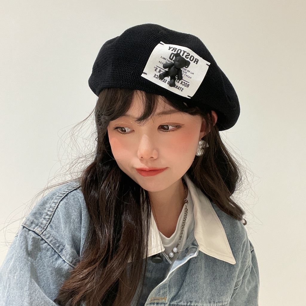 Mũ Beret Ba Chiều Mỏng Thoáng Khí Phong Cách Hàn Quốc Dễ Thương