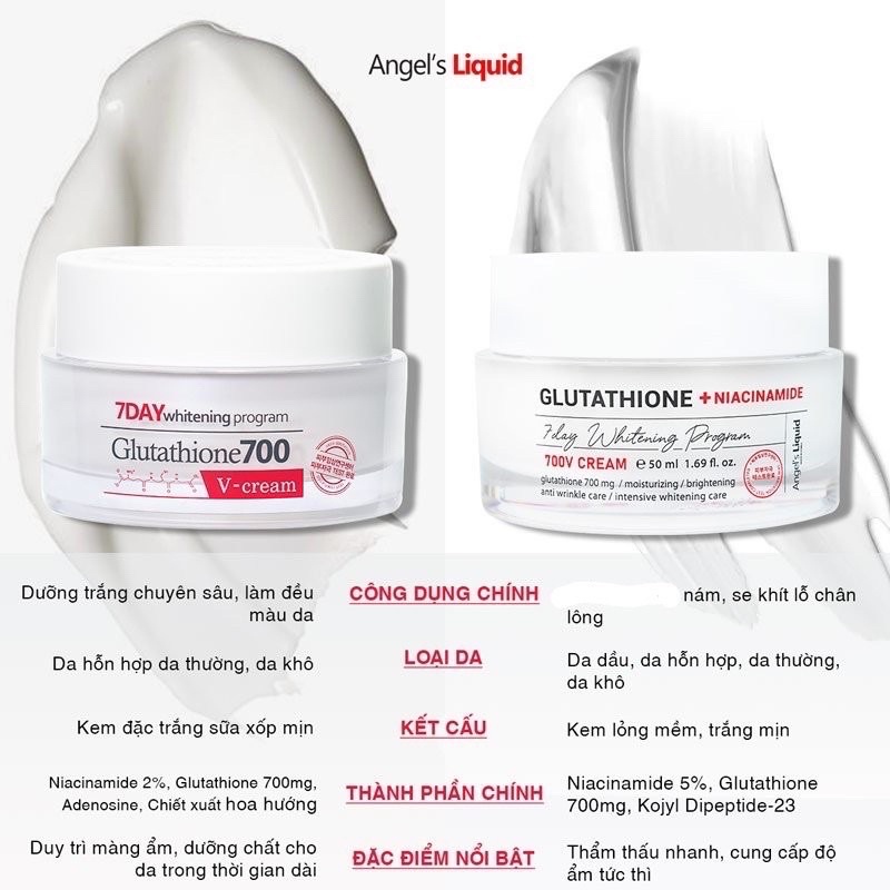 Bộ Dưỡng Trắng Da 7Day Whitening Program Glutathione 700 V-Ample