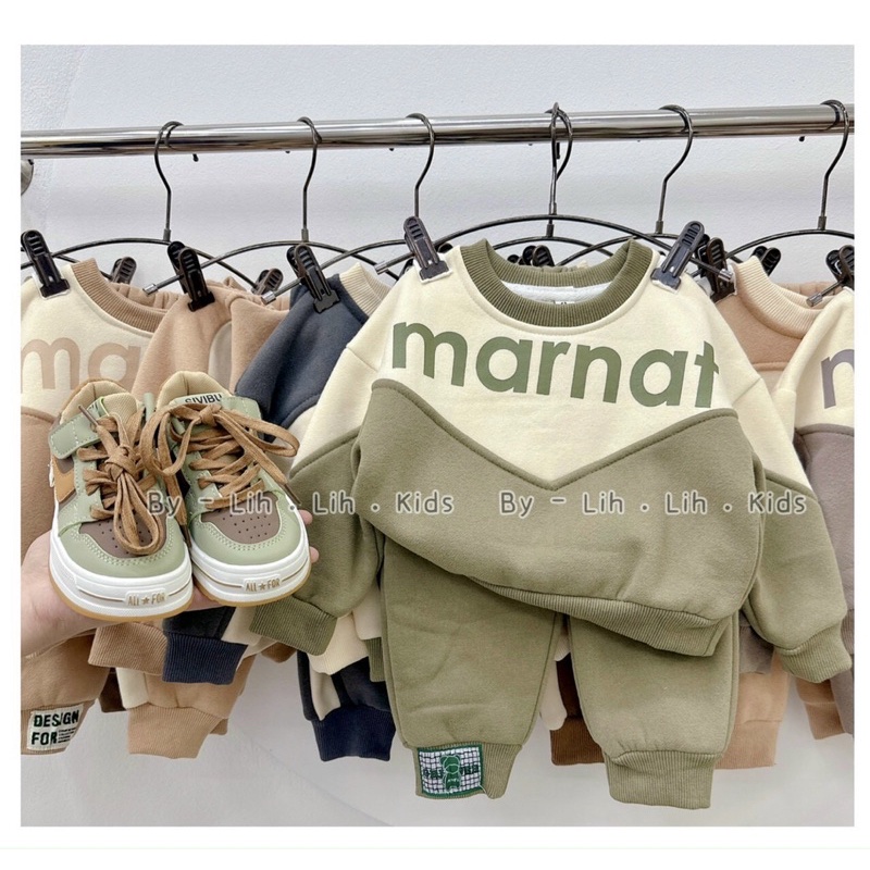 Bộ nỉ bông cao cấp phối màu siêu yêu cho bé trai