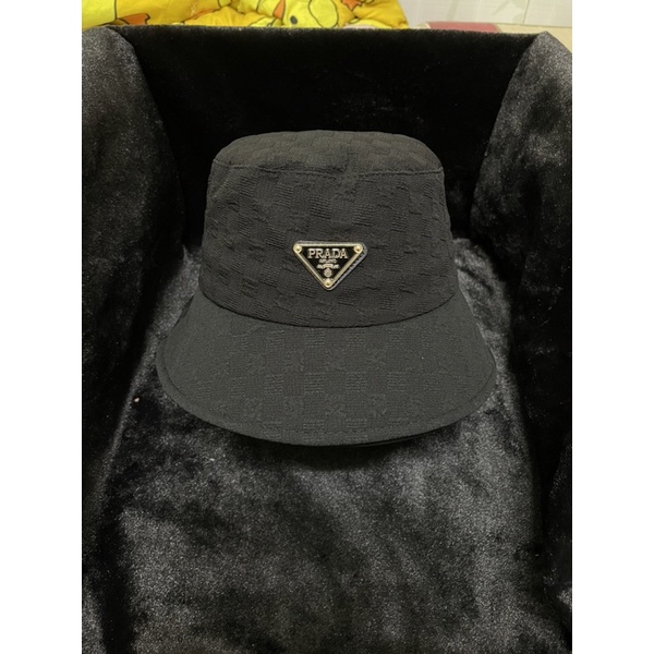 Muc bucket kaki xốp dập caro logo tam giác - Mũ vành cụp nam nữ