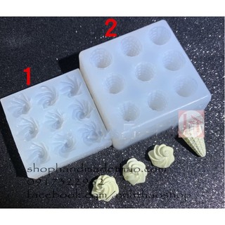 Bộ khuôn kem ốc quế cho đất sét / resin