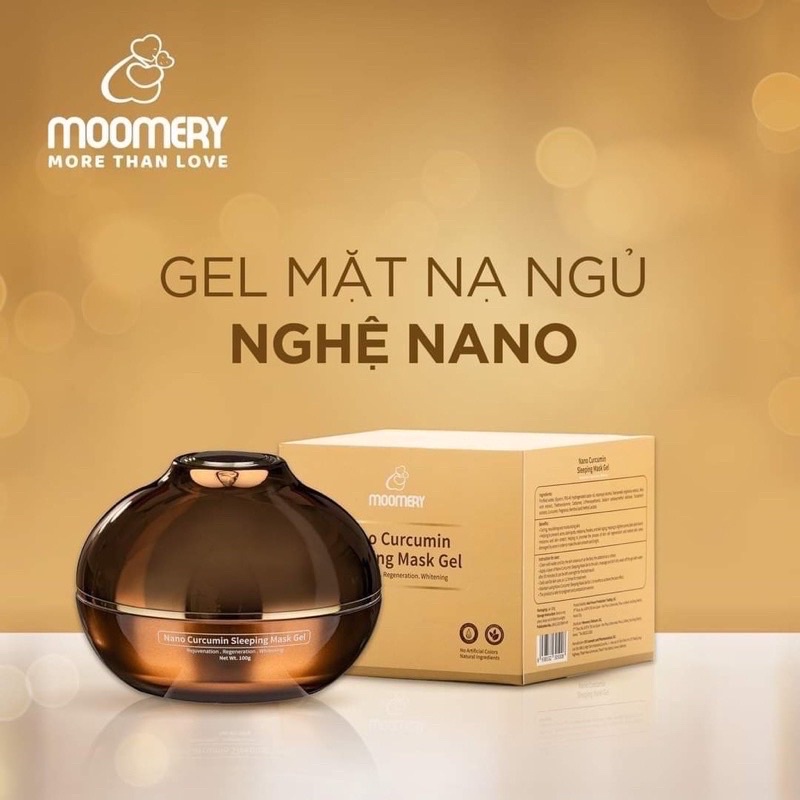 Gel Mặt Nạ Ngủ Nghệ Nano Curcumin Moomery - Se Khít Lỗ Chân Lông - Nhã Phương