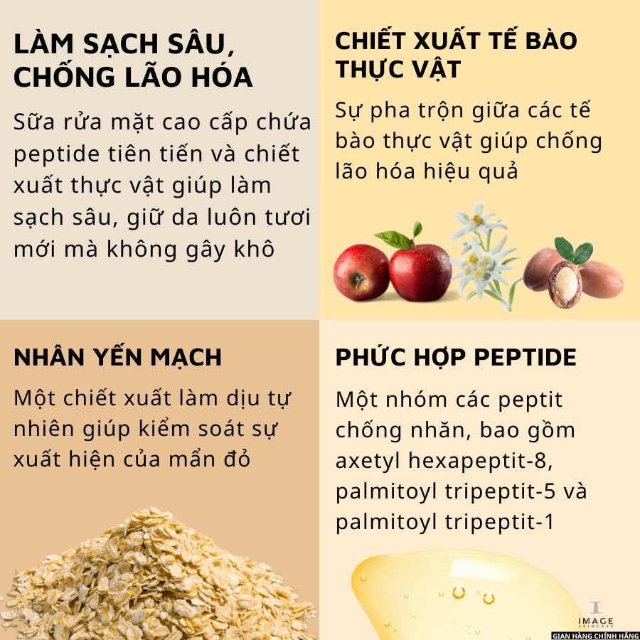 Sữa rửa mặt phục hồi và nuôi dưỡng da Image Skincare The Max Stem Cell Facial Cleanser 118ml