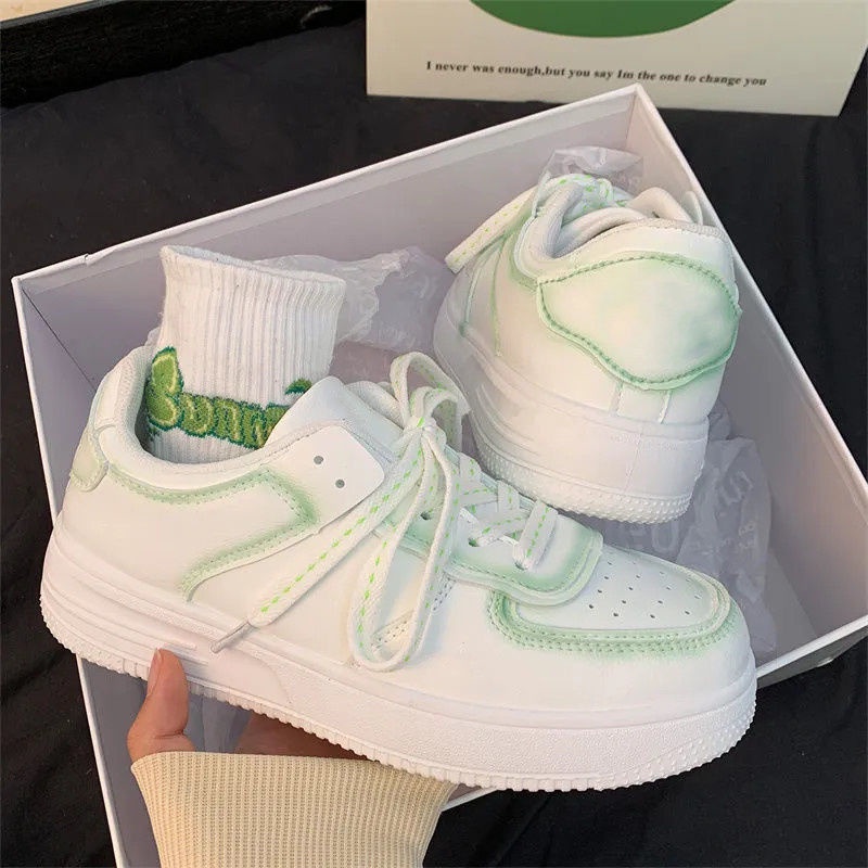 Giày Thể Thao Thoáng Khí Màu Xanh Bạc Hà Thời Trang Xuân Thu Cho Nữ