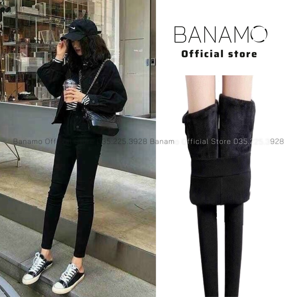 Quần legging nữ chính hãng Banamo Fashion legging lót lông nữ 291