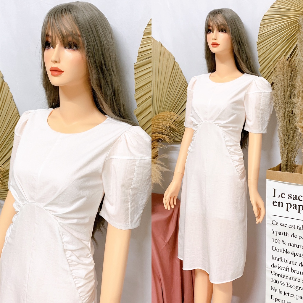 Đầm Nữ Nhún Eo Tay Phồng Tôn Dáng HNK322