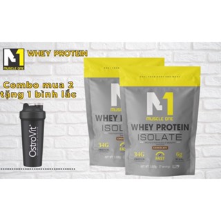   MUA 2 Túi Tặng Bình Lắc 120k  whey protein isolate MUSCLE ONE 2kg sữa tăng cơ giảm mỡ 