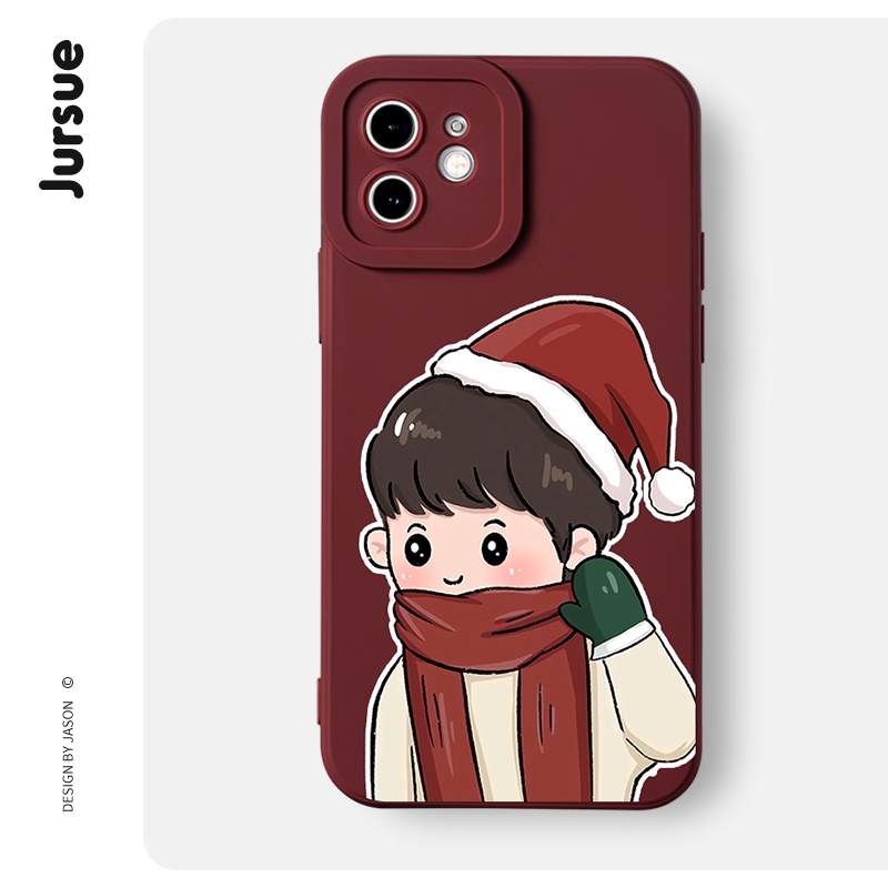 Ốp điện thoại JURSUE hoạt hình cặp đôi dễ thương đẹp Cho iPhone 14 13 12 11 Pro Max SE 2020 X XR XS 8 7 ip 6S 6 Plus kute XYH872