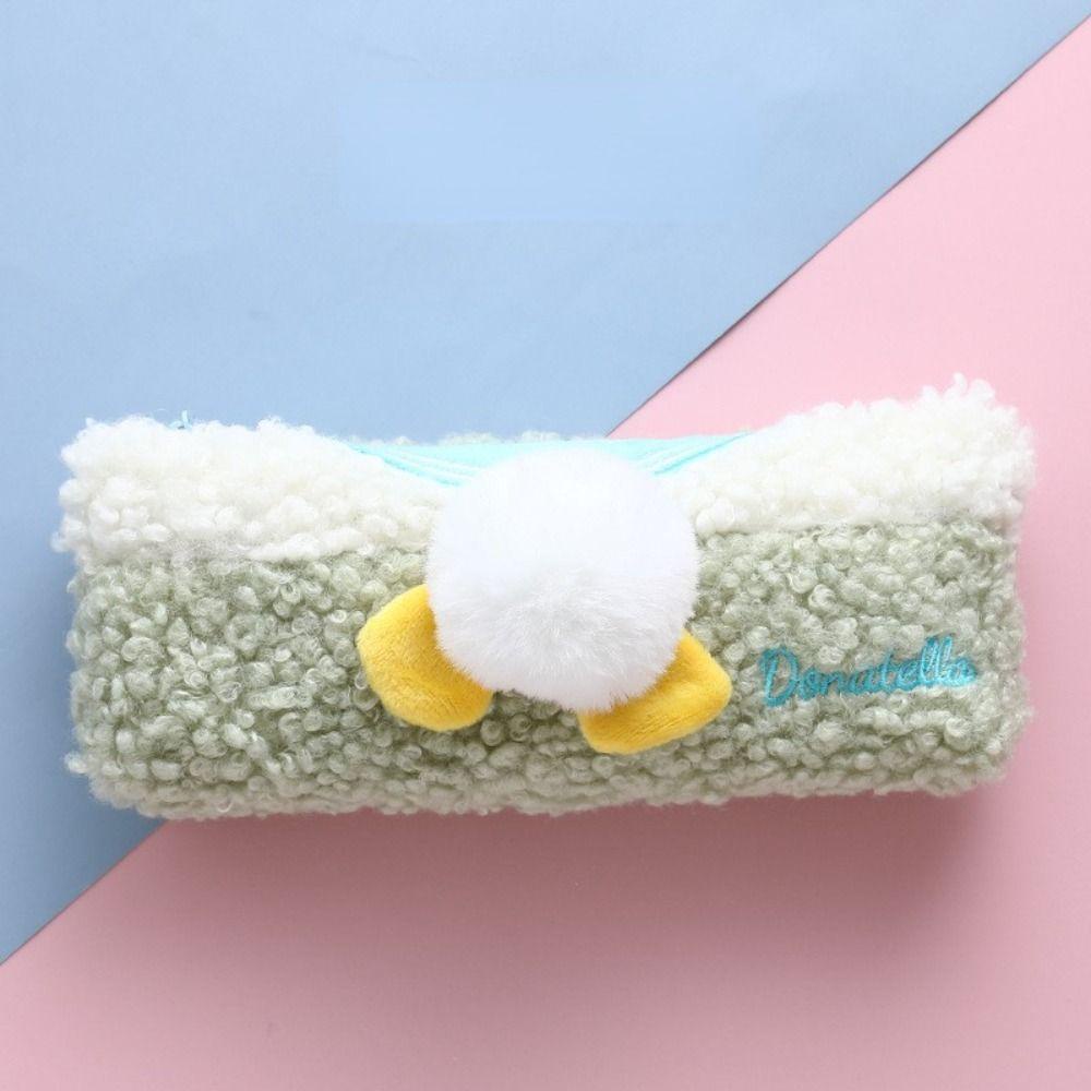 Túi Đựng Bút / Mỹ Phẩm Để Bàn Họa Tiết Hoạt Hình Phong Cách Hàn Quốc Xinh Xắn