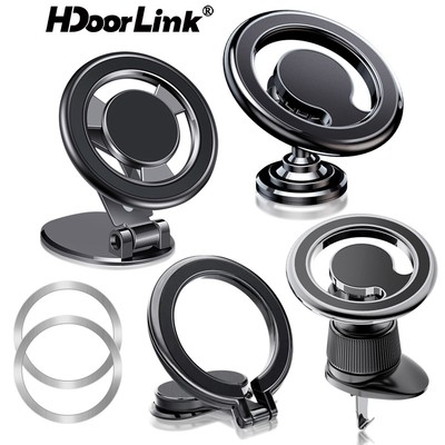 Giá đỡ điện thoại xe hơi HDOORLINK dạng vòng từ tính thích hợp cho iPhone 14 13 12 Pro Max