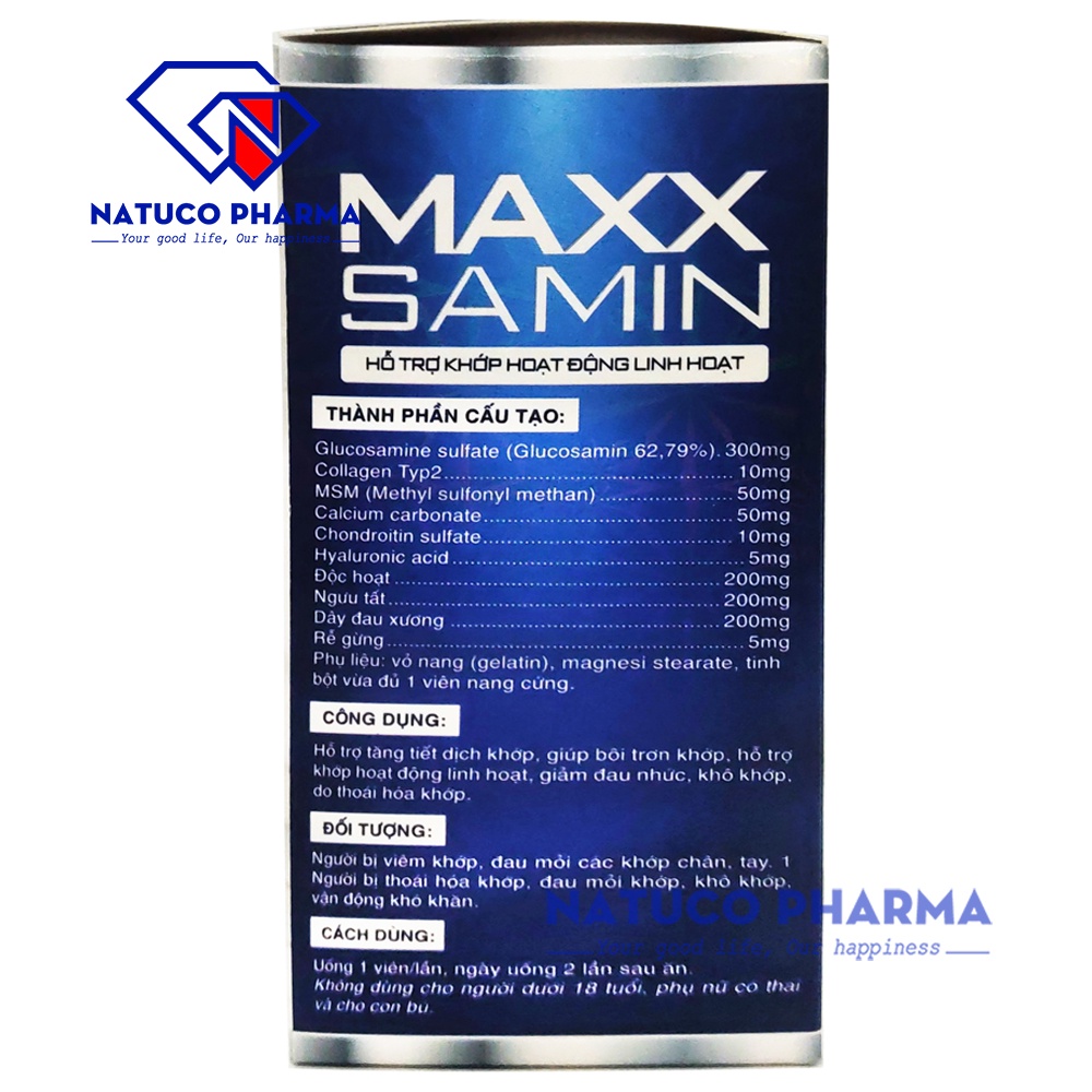 Viên uống bổ Xương Khớp MaxxSamin - Hộp 60 viên - giúp giảm đau khớp, thoái hóa khớp nhức khớp vận động khó khăn