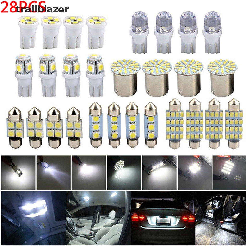Set 28 Bóng Đèn LED Ánh Sáng Trắng Đa Dụng Cho Ô Tô