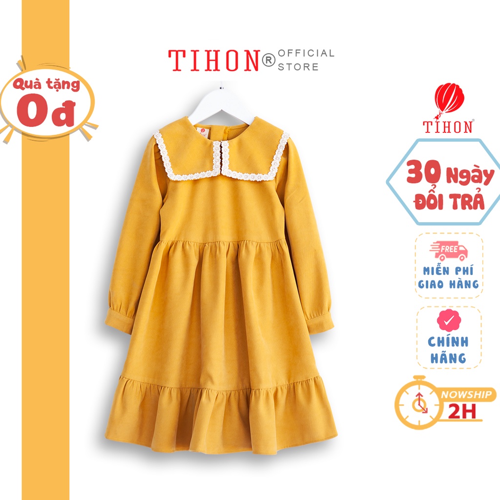 Váy trẻ em TIHON chất liệu thô nhung mềm mại, ấm áp VT0750150