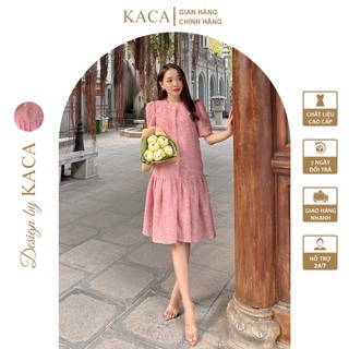 Váy thiết kế Maris Dress váy tay lỡ, có cúc váy hồng rose vải xù - KACA
