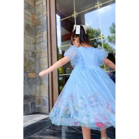 Đầm váy voan công chúa xòe rộng dễ thương  mềm mại và thoáng mát haivanco cho bé từ 12 đến 35 kg màu đẹp đi học đi chơi