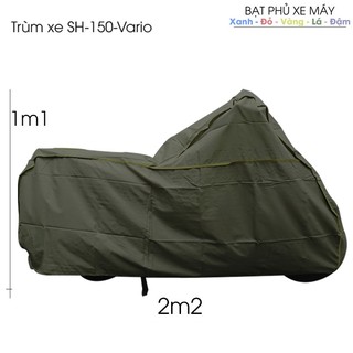 Áo trùm xe máy - chất liệu vải dù PU cotton - phủ xe máy sh trở xuông che bụi nắng bền đẹp có túi