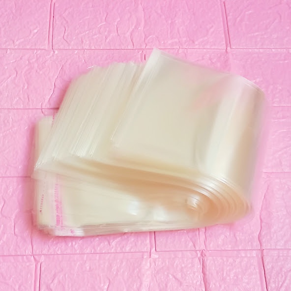 100g  Túi Opp dán mép 11x28cm  - Túi ni lông băng keo dán miệng - Bao nilon dán miệng