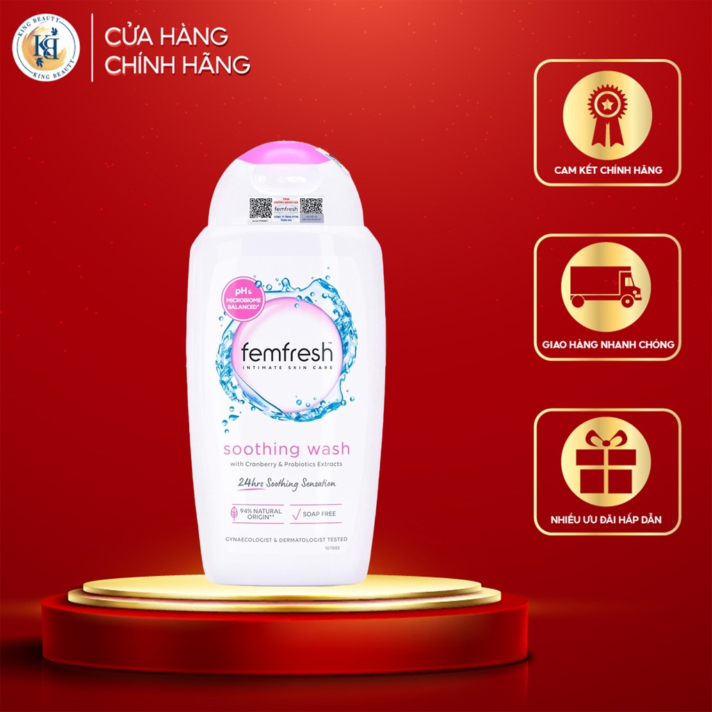 Dung Dịch Vệ Sinh Phụ Nữ Femfresh Soothing Wash 250ml Hồng