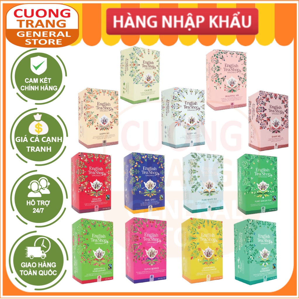 Trà Organic Happy Me, Shape Me, Sleepy Me, Calm Me, Beautiful Me, English Breakfast, Earl Grey English Tea Shop