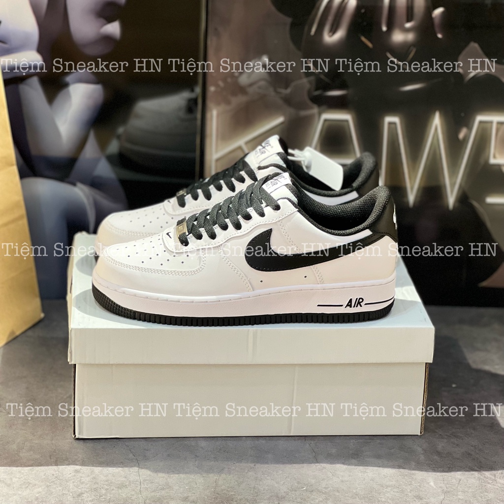 Giày Thể Thao AF1 Custom "Black Tea" Chất Lượng Cao Cấp Panda Black White, Giày Thể Thao Nam Nữ