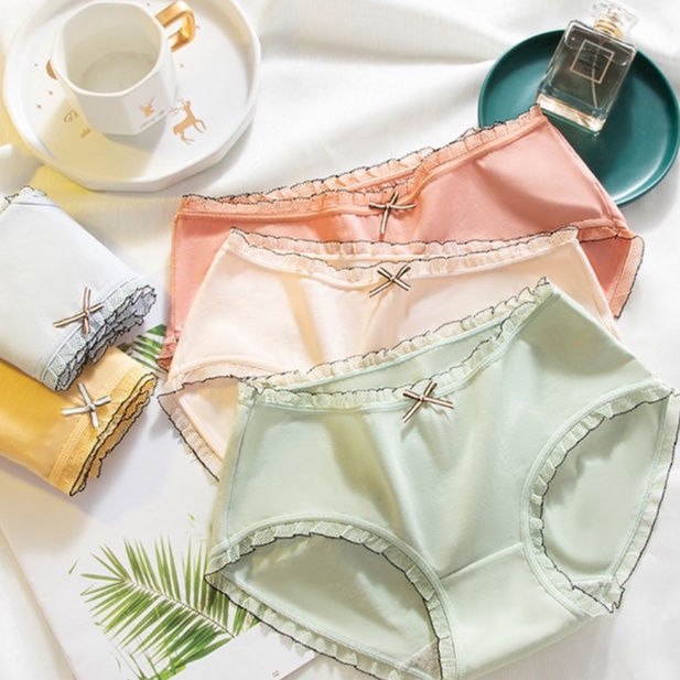 Quần lót nữ thun cao cấp viền ren nữ tính, thoáng mát, đáy may 2 lớp HLBOUTIQUE L312