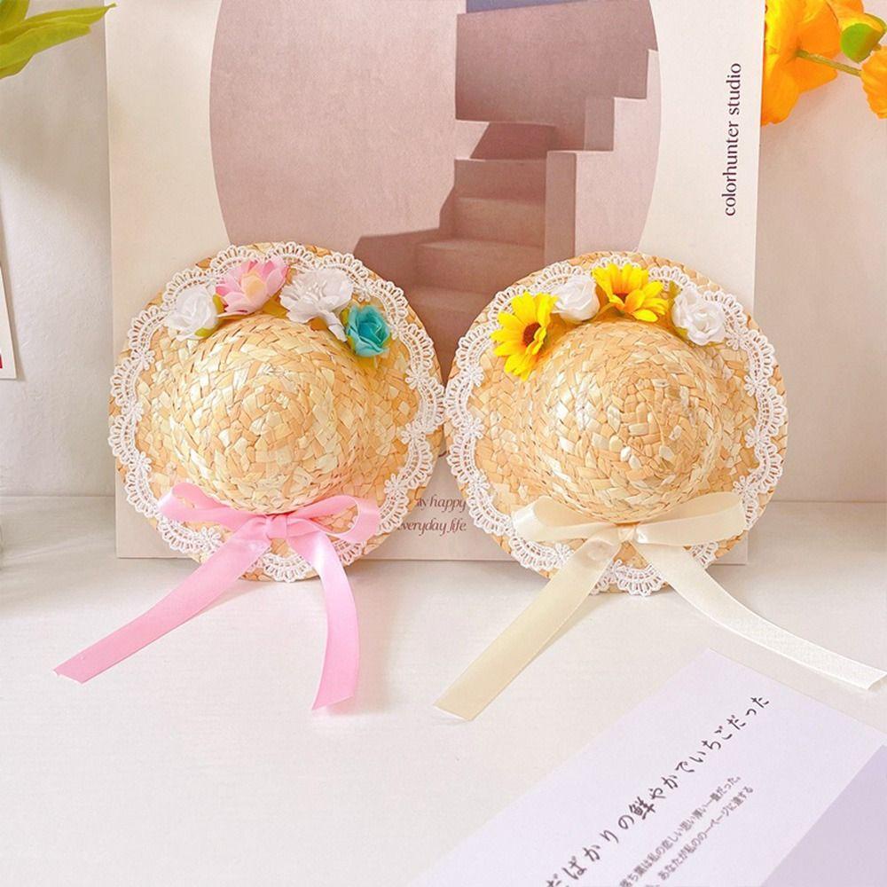 Mũ Rơm Đính Ruy Băng Cổ Điển Có Thể Điều Chỉnh Cho Thú Cưng LAYOR1
