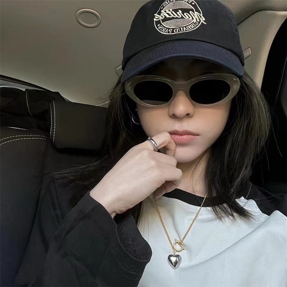 Kính Mát Gọng Oval Y2K Phong Cách Retro Thời Trang Cho Nữ