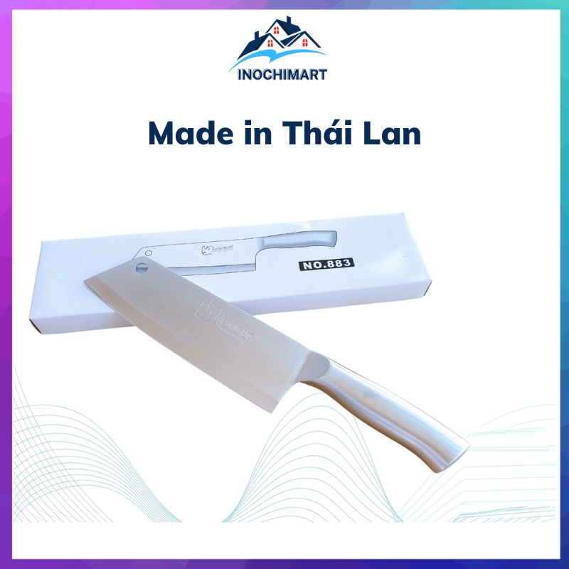 Dao thái thịt Rhino Thái Lan Cán Inox Đúc Liền nguyên chiếc bằng thép không gỉ có độ cứng cao